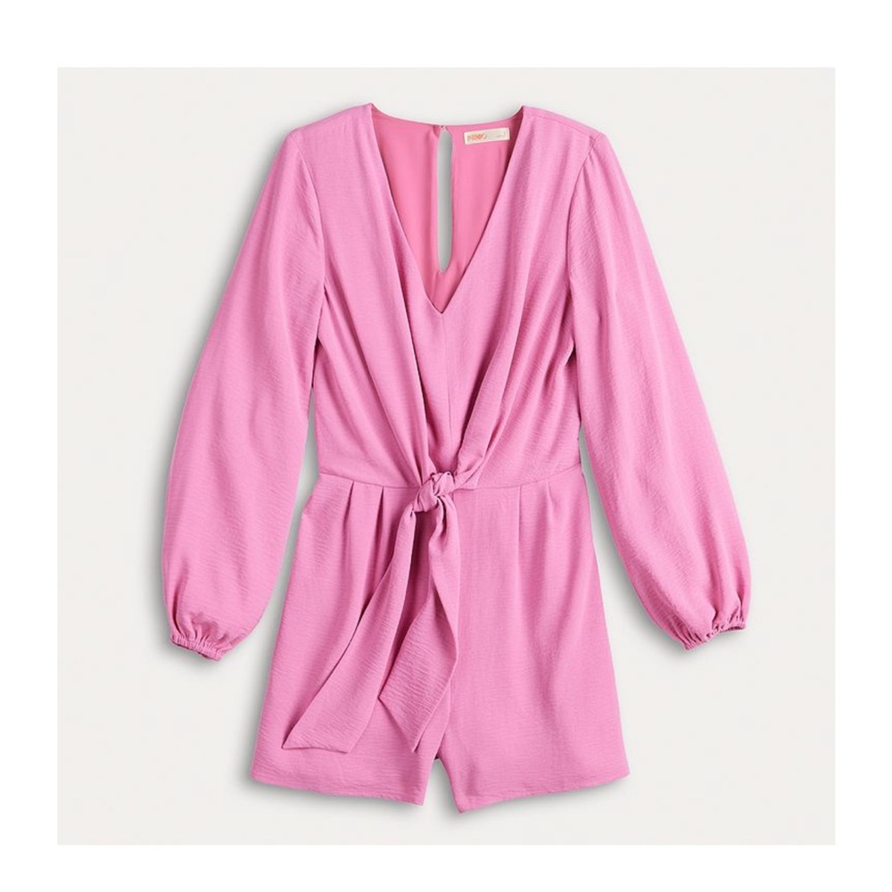 Pink Long Sleeve Romper